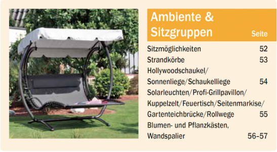 Katalogbereich Ambiente & Sitzgruppen