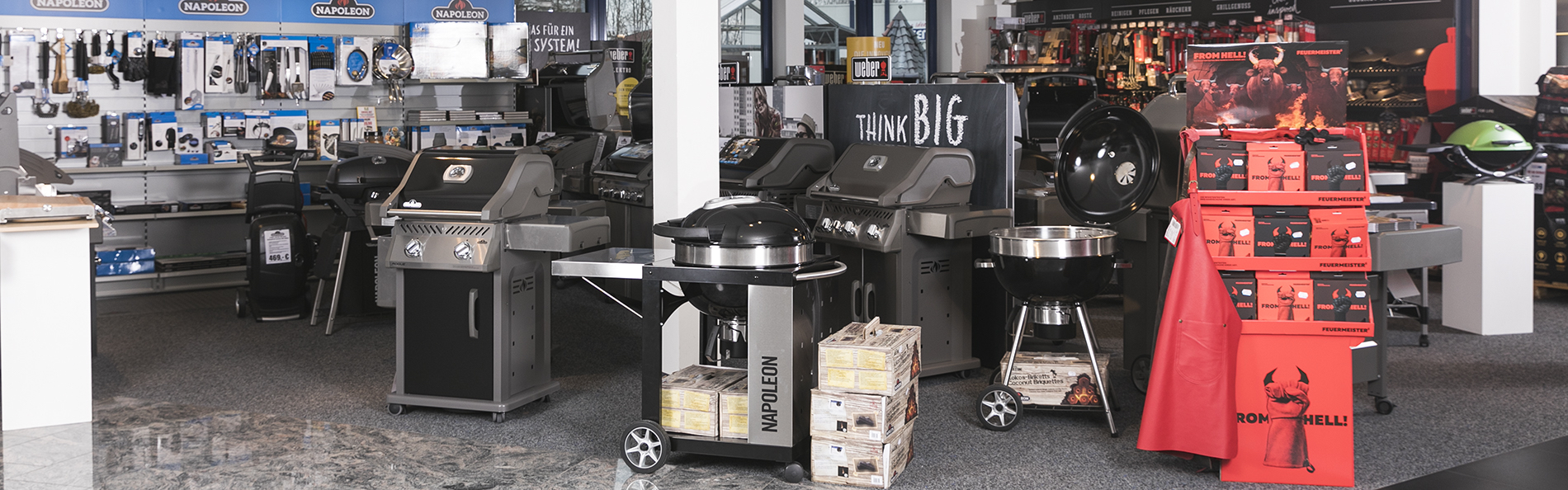 Grill Ausstellung mit vielen Marken wie Napoleon, Weber und mehr